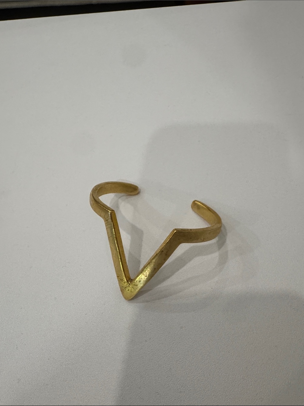 Gold V-Front Open Cuff Bracelet - Women Jewelry
